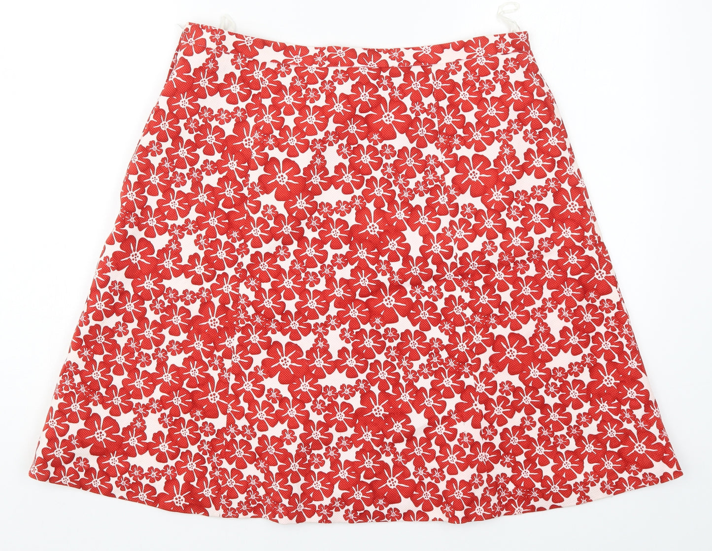 H&M Womens Red Floral  A-Line Skirt Size 12