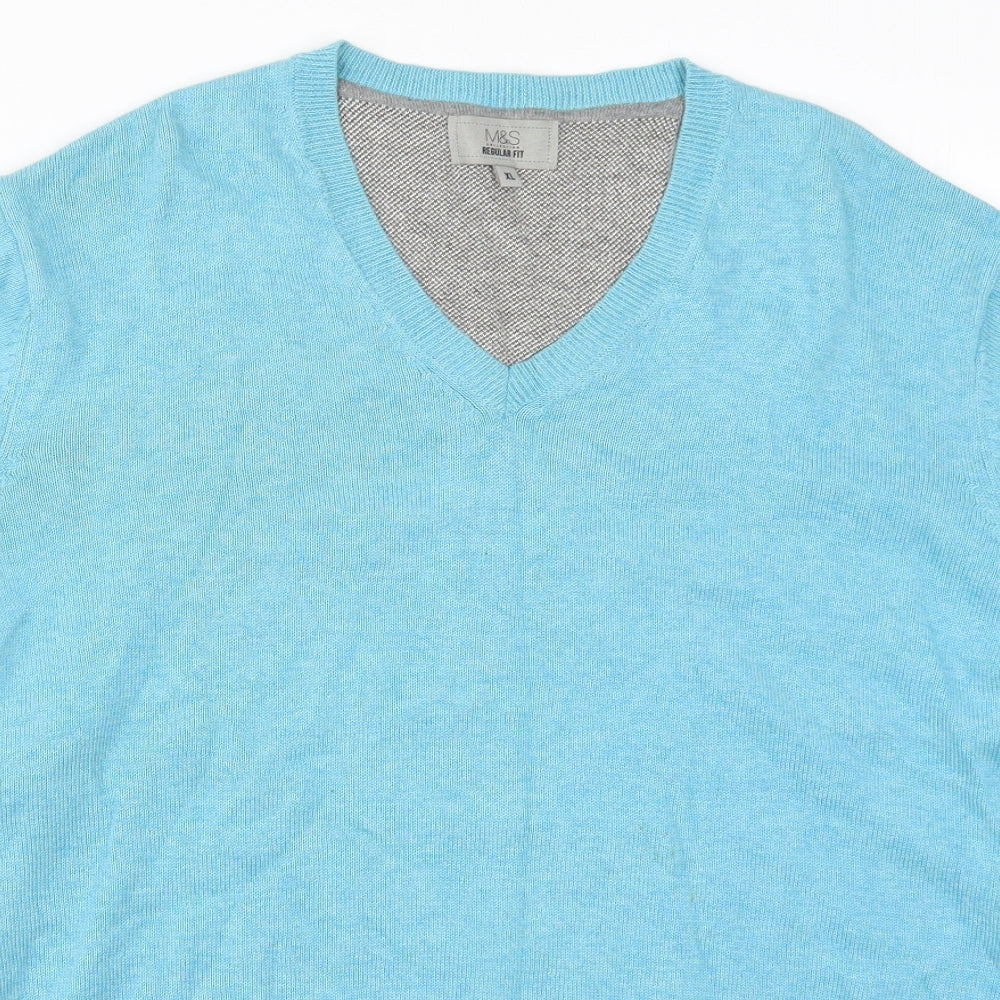 Marks and Spencer Mens Blue  Knit Pullover Jumper Size XL