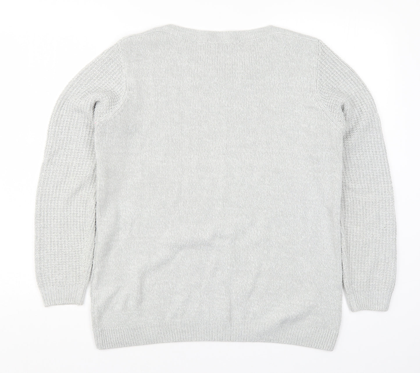 Isle Womens Grey  Knit Pullover Jumper Size 14