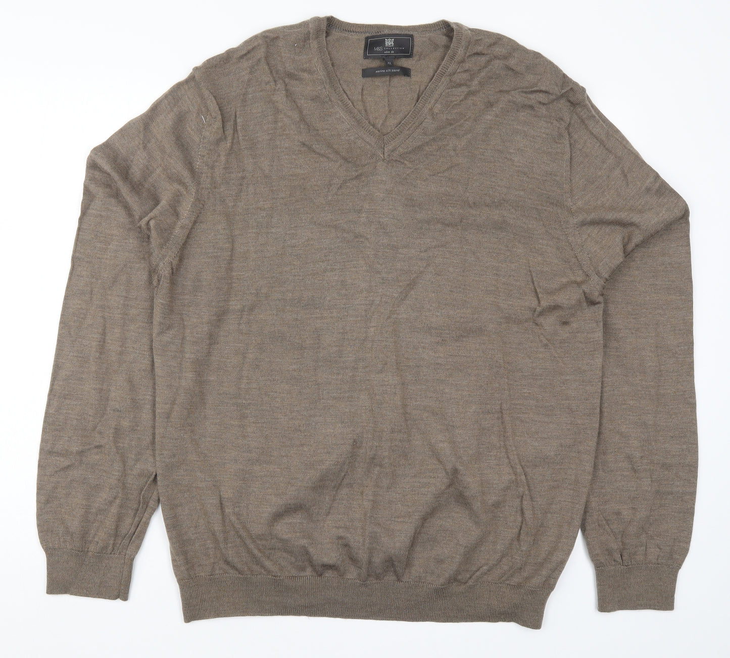 Marks and Spencer Mens Brown  Knit Pullover Jumper Size XL