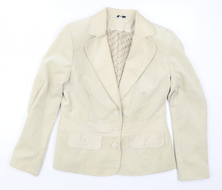 Klass Womens Beige Corduroy Jacket Size 12