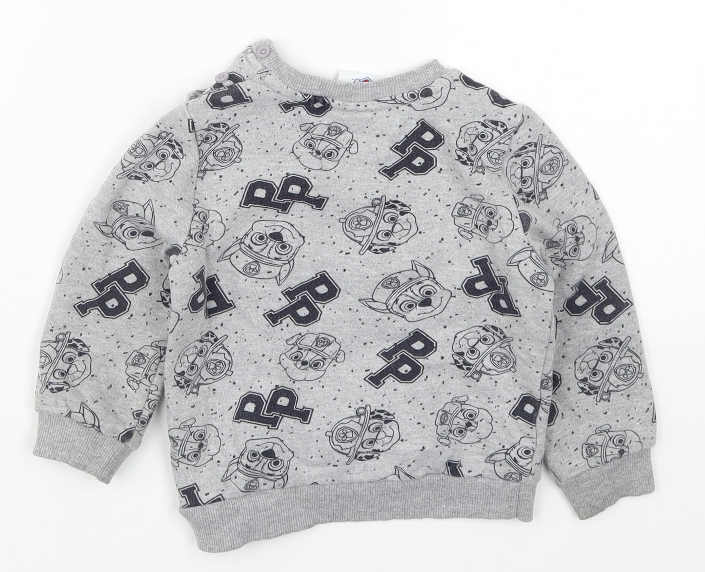 Matalan Boys Grey   Basic T-Shirt Size 18-24 Months  - Paw Patrol