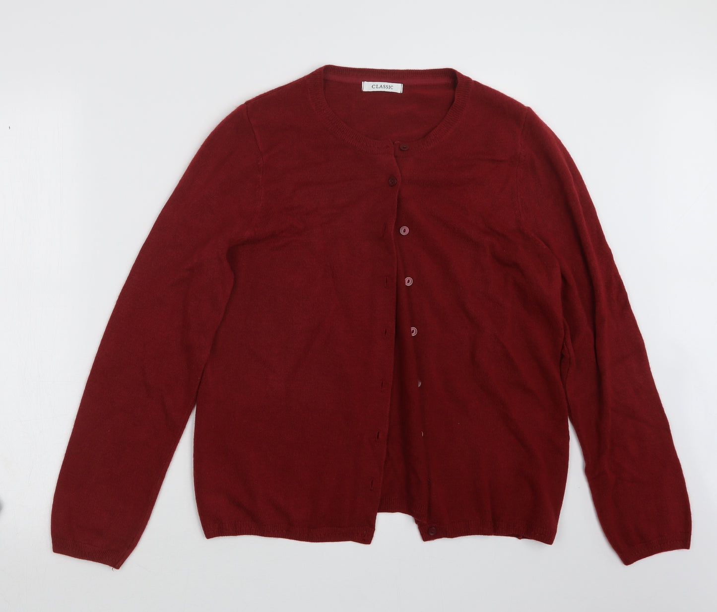 Marks and Spencer Womens Red  Knit Cardigan Jumper Size 16