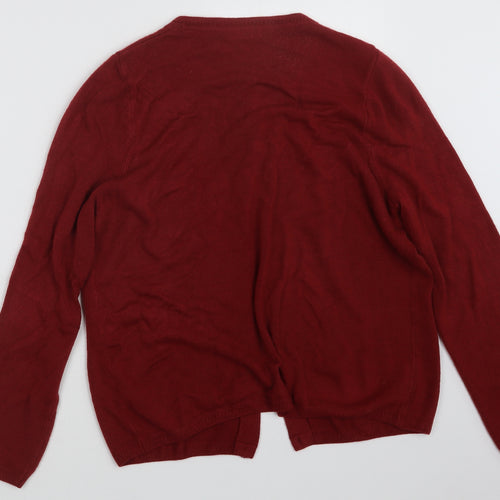 Marks and Spencer Womens Red  Knit Cardigan Jumper Size 16