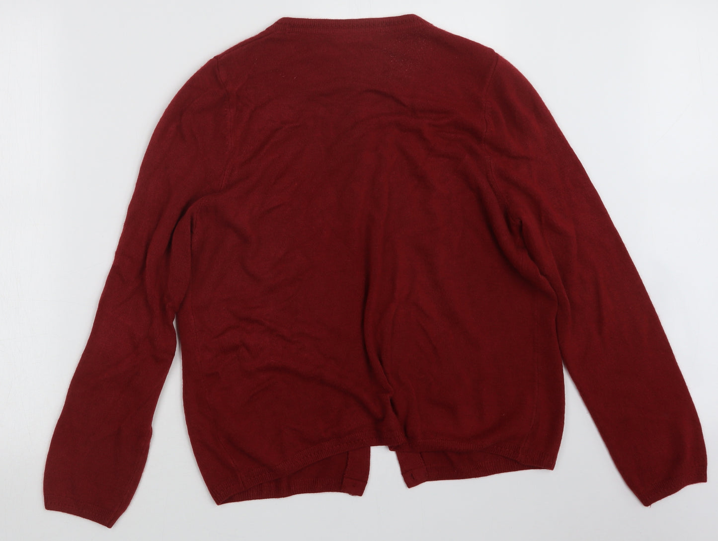 Marks and Spencer Womens Red  Knit Cardigan Jumper Size 16
