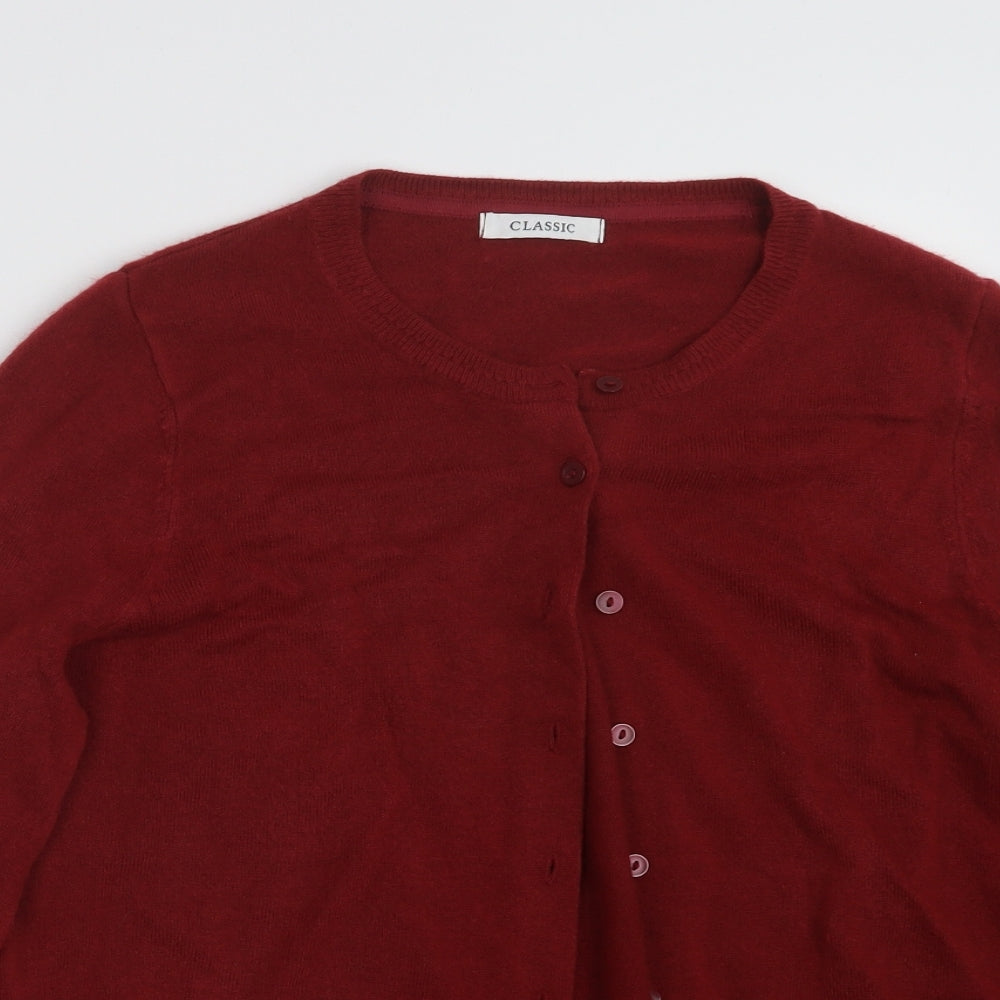 Marks and Spencer Womens Red  Knit Cardigan Jumper Size 16