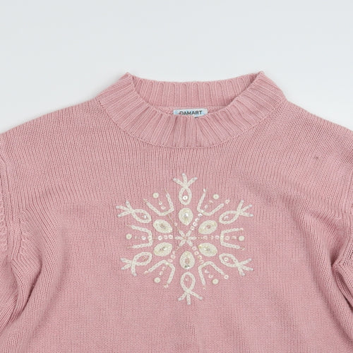 Damart Womens Pink  Knit Pullover Jumper Size 14