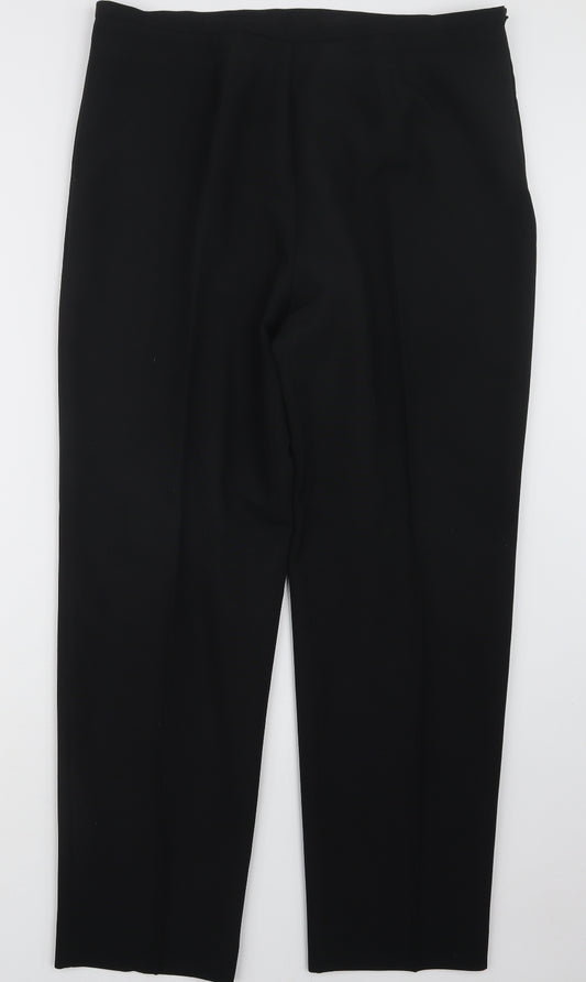 Front view of Classics women’s black trousers, size UK 18, 29.5-inch leg