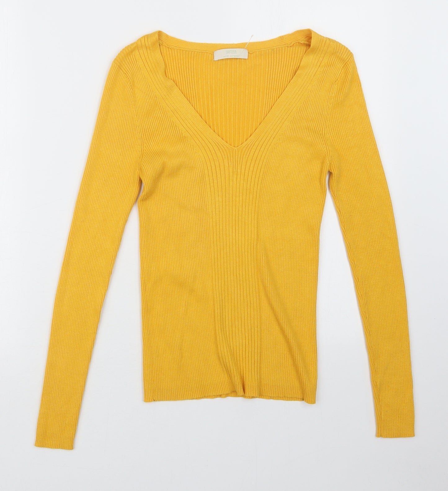 Marks and Spencer Womens Yellow  Knit Pullover Jumper Size 14