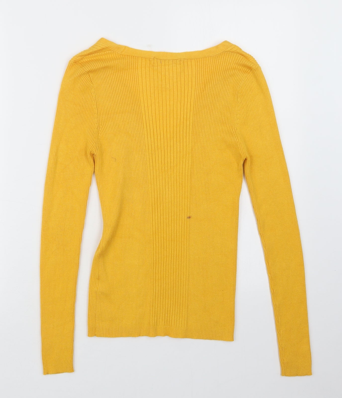 Marks and Spencer Womens Yellow  Knit Pullover Jumper Size 14