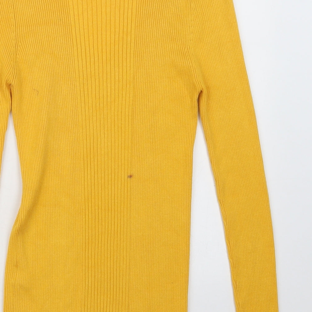 Marks and Spencer Womens Yellow  Knit Pullover Jumper Size 14
