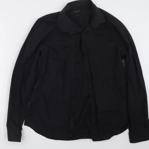 River Island Mens Black    Button-Up Size 16.5