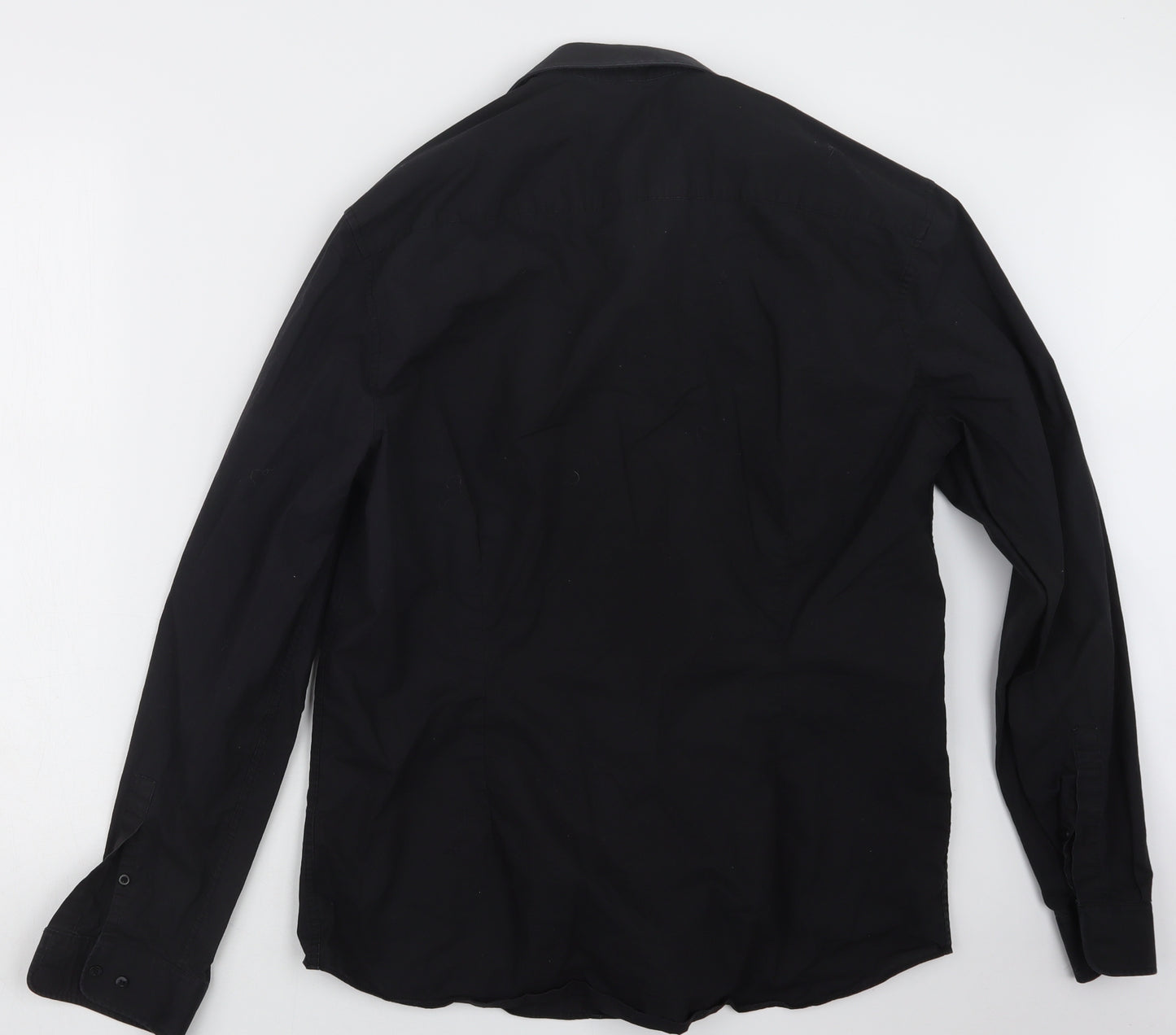 River Island Mens Black    Button-Up Size 16.5