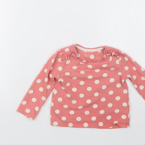 TU Girls Pink Polka Dot  Basic T-Shirt Size 12-18 Months