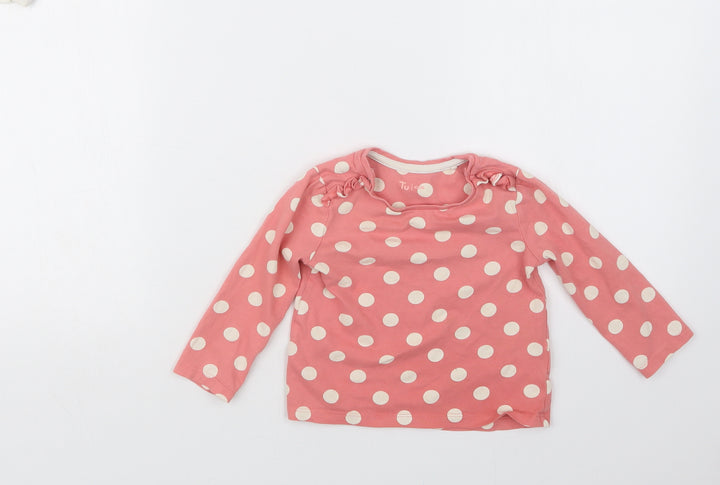 TU Girls Pink Polka Dot  Basic T-Shirt Size 12-18 Months