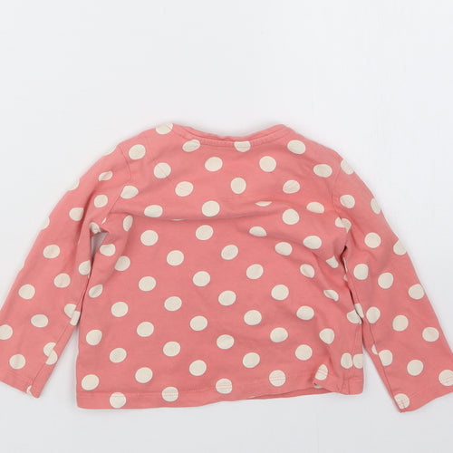 TU Girls Pink Polka Dot  Basic T-Shirt Size 12-18 Months