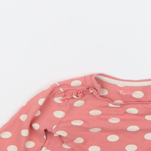 TU Girls Pink Polka Dot  Basic T-Shirt Size 12-18 Months