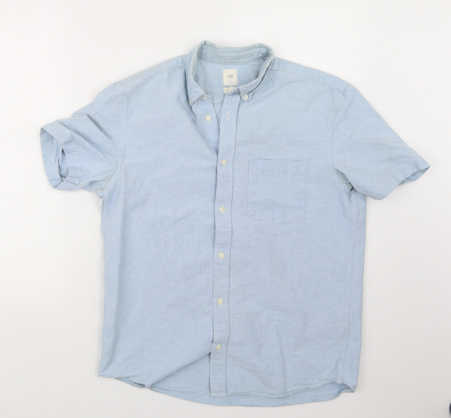 H&M Mens Blue  Denim  Button-Up Size M