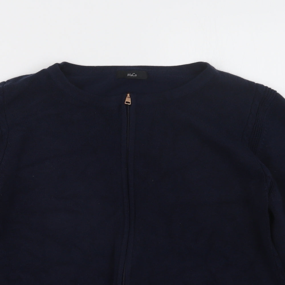 M&Co Womens Blue  Knit Cardigan Jumper Size 14