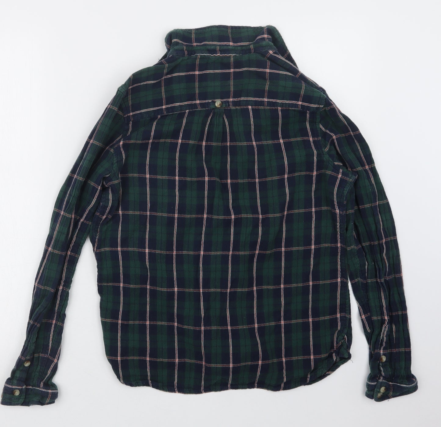 Fat Face Womens Green Check  Basic Button-Up Size 16