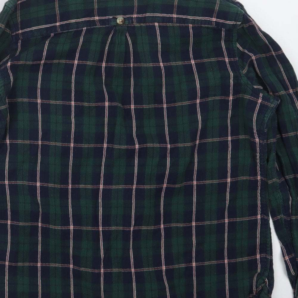 Fat Face Womens Green Check  Basic Button-Up Size 16