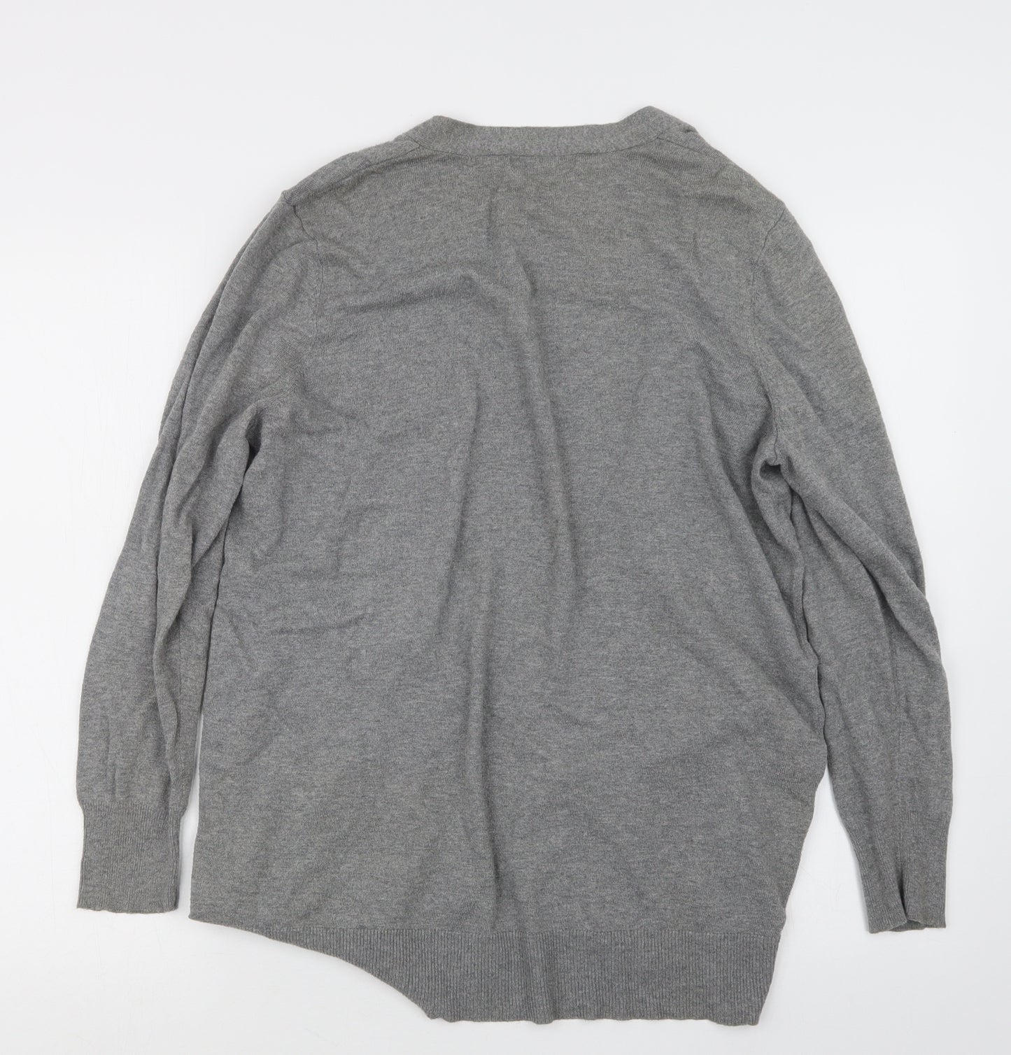 TU Womens Grey  Knit Cardigan Jumper Size 16