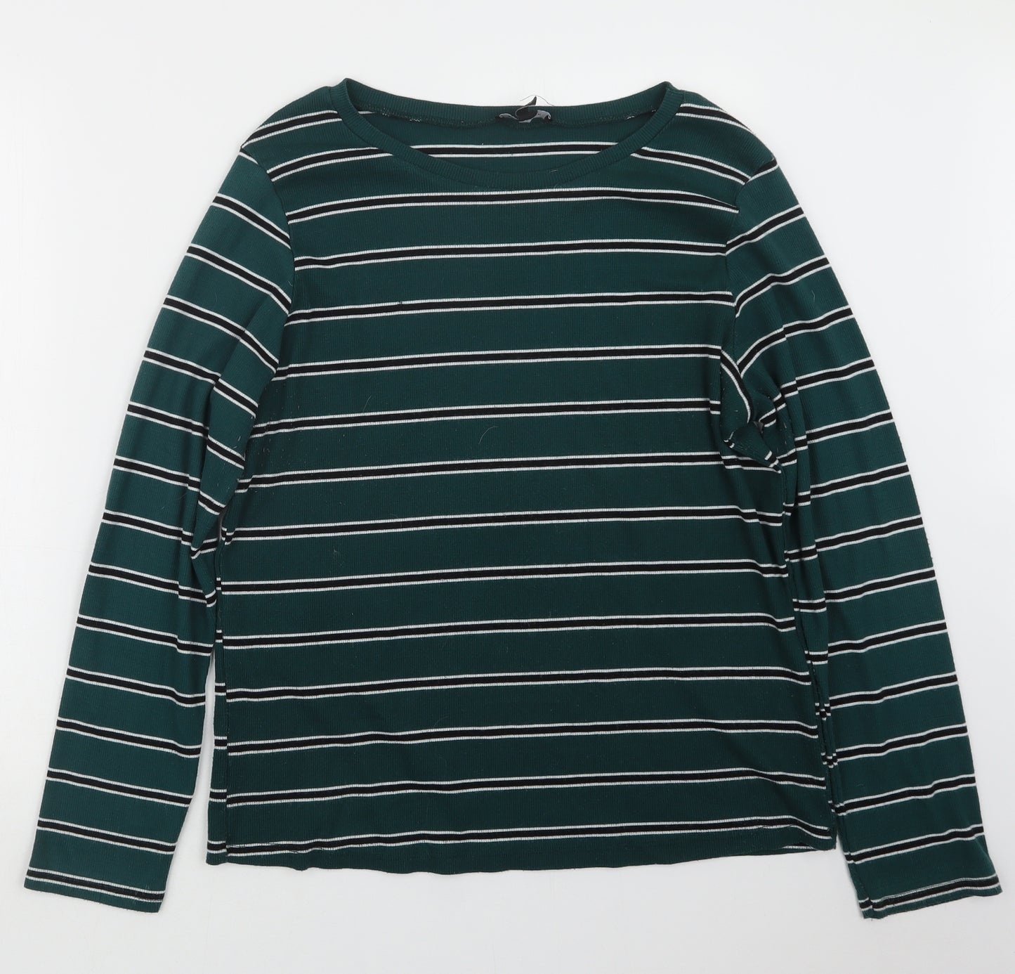 New Look Womens Green Striped  Pullover Jumper Size 22  - Curves
