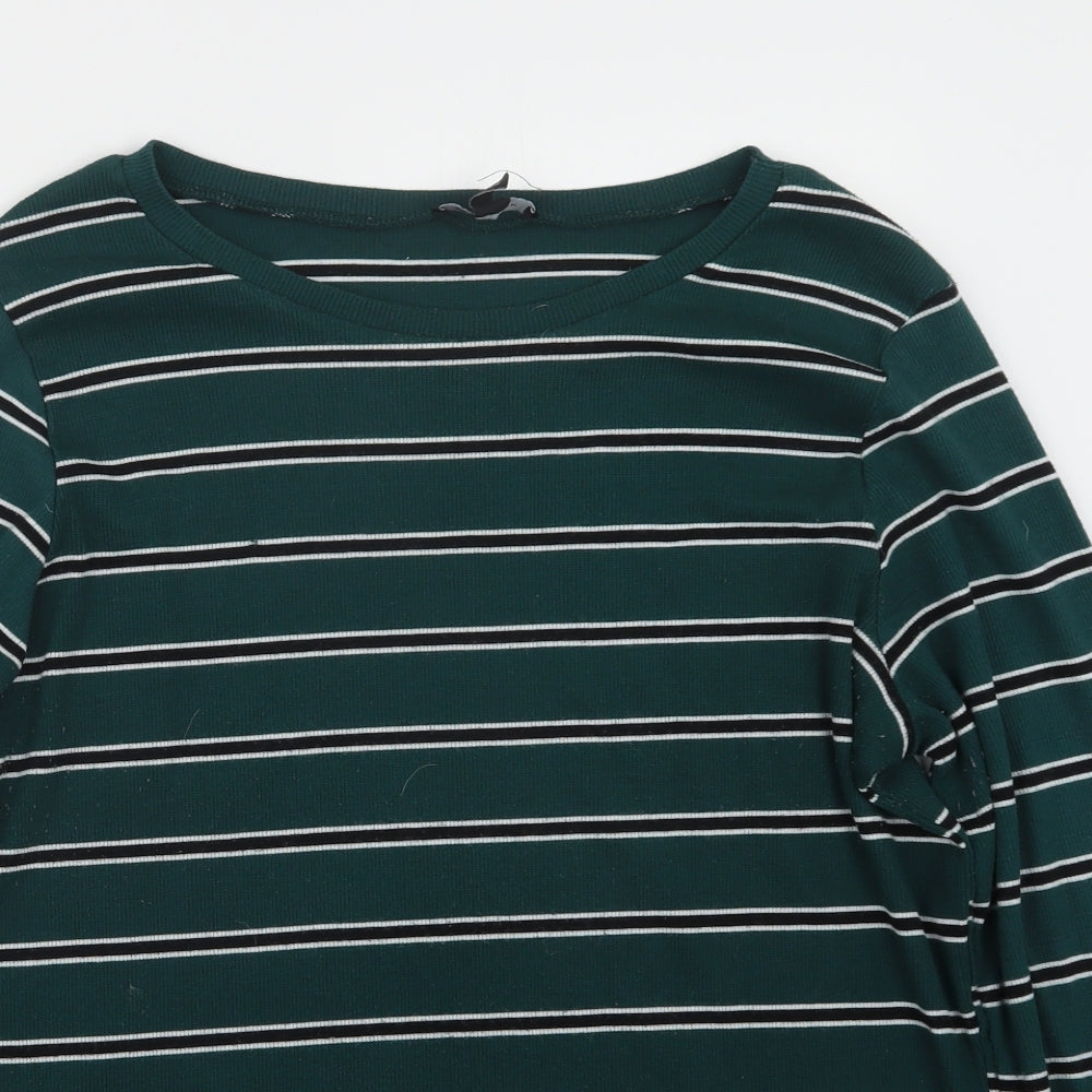 New Look Womens Green Striped  Pullover Jumper Size 22  - Curves