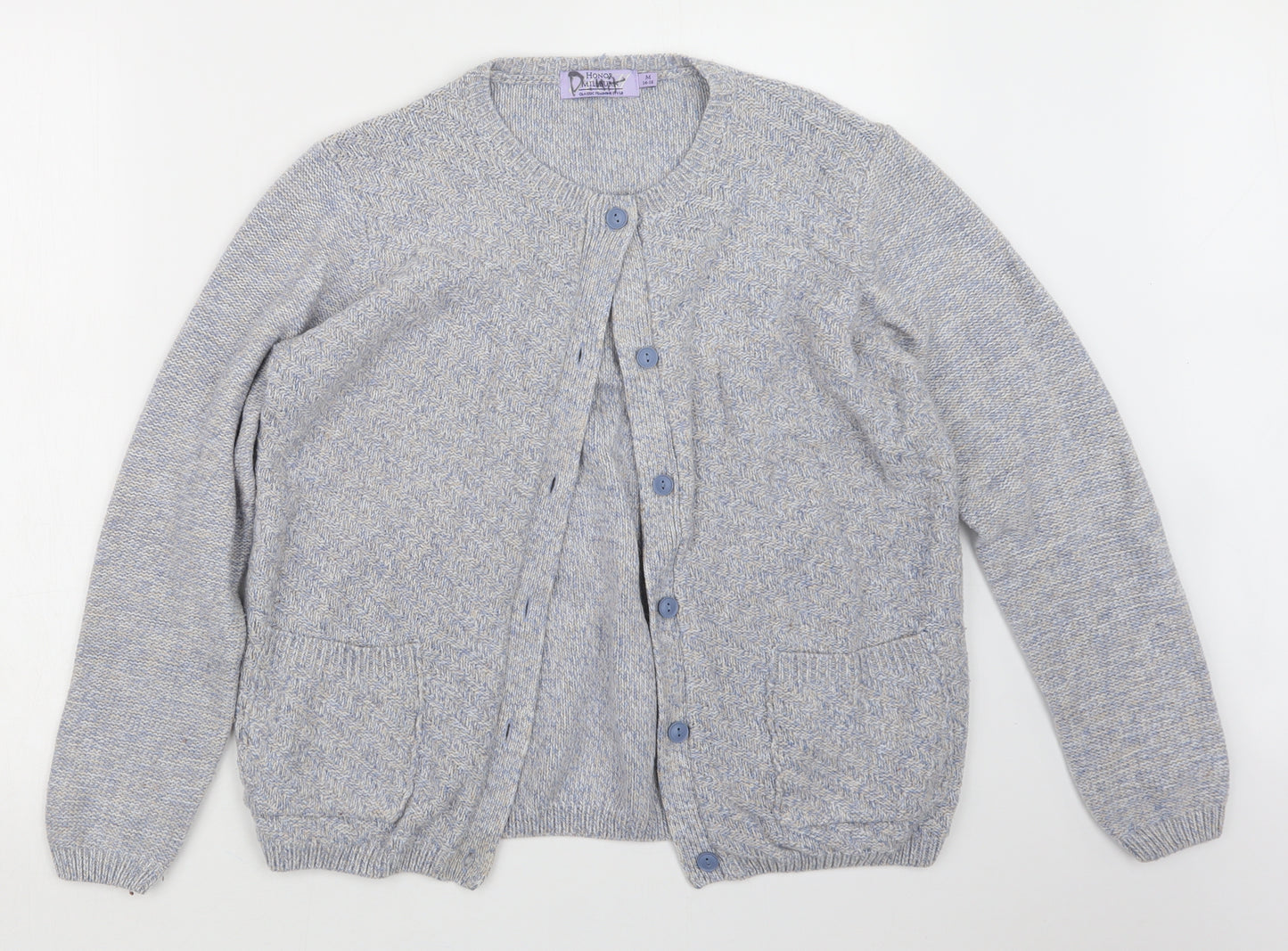 EWM Womens Blue  Knit Cardigan Jumper Size 14