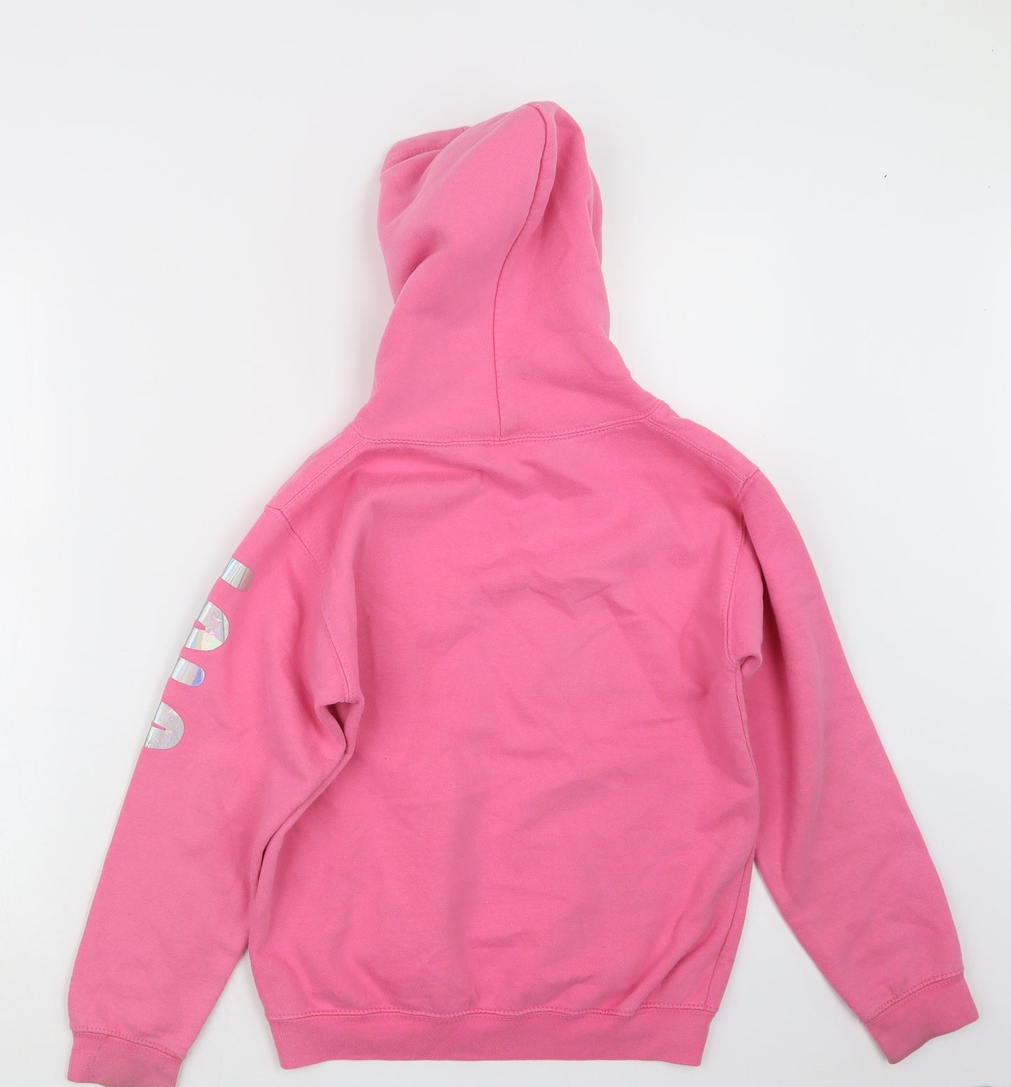 Awdis Girls Pink   Pullover Hoodie Size 9-10 Years