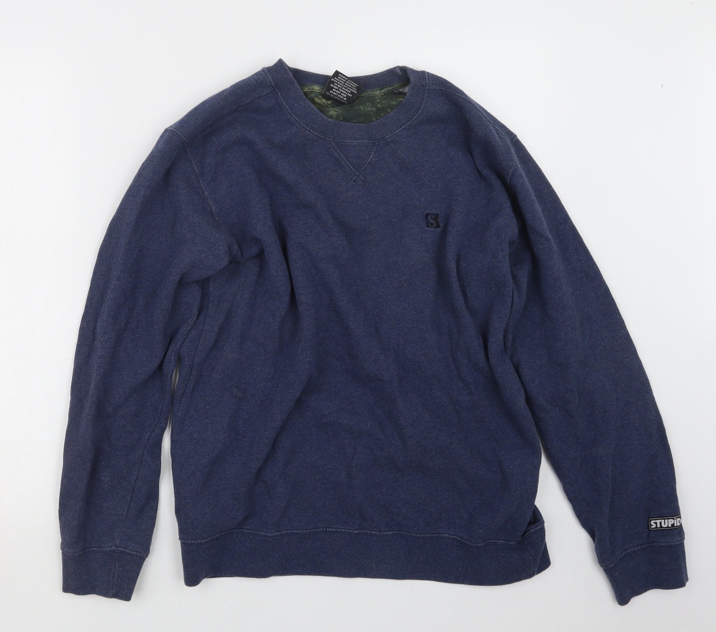 Stupid Mens Blue   Pullover Jumper Size M
