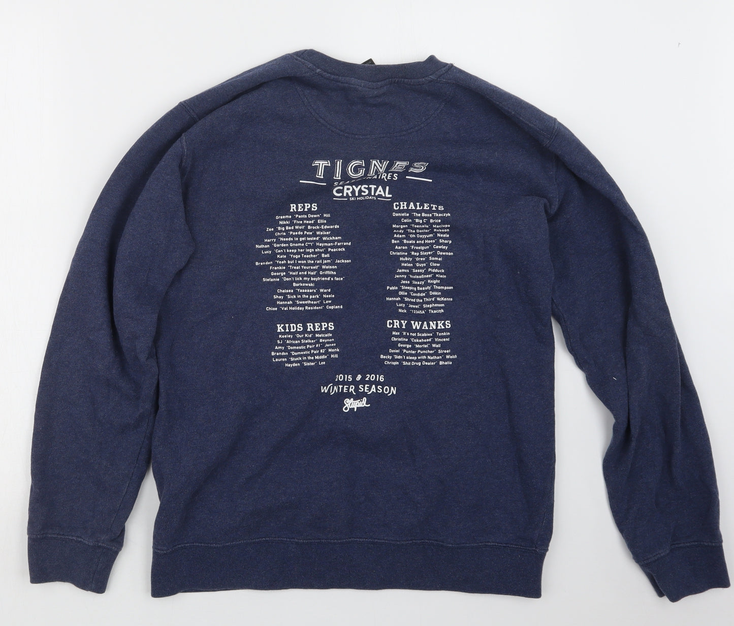 Stupid Mens Blue   Pullover Jumper Size M