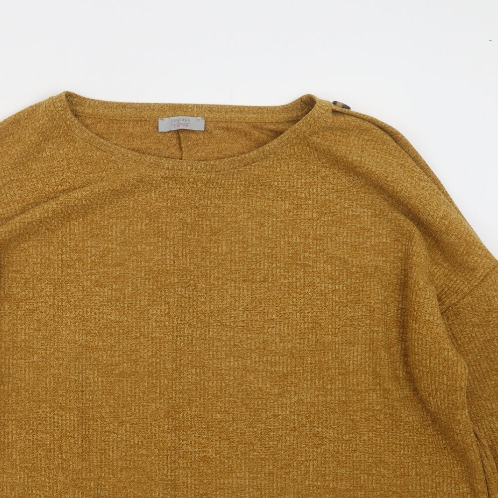 Papaya Womens Yellow   Pullover Jumper Size 22  - Curve