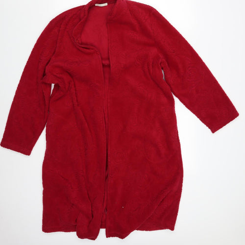 M&S Womens Red Floral  Overcoat Coat Size 12
