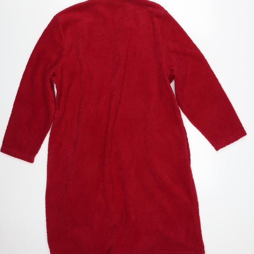 M&S Womens Red Floral  Overcoat Coat Size 12