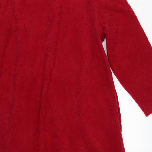 M&S Womens Red Floral  Overcoat Coat Size 12