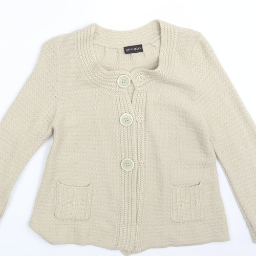Principles Womens Beige   Cardigan Jumper Size 14