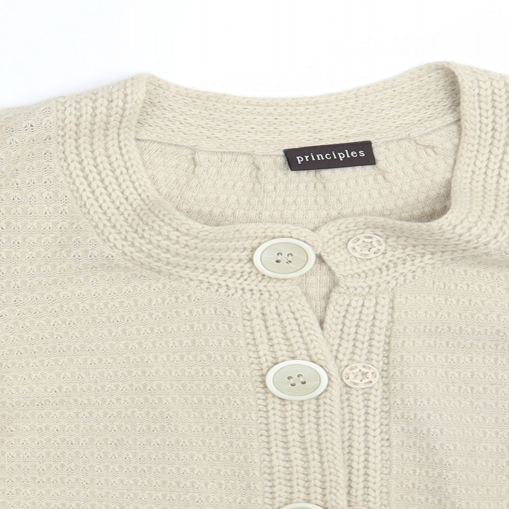 Principles Womens Beige   Cardigan Jumper Size 14