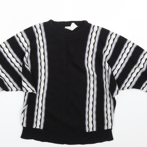 Preworn Womens Black Striped  Pullover Jumper Size 10