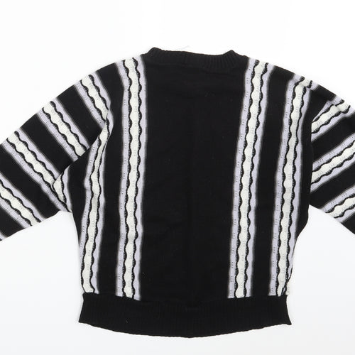 Preworn Womens Black Striped  Pullover Jumper Size 10