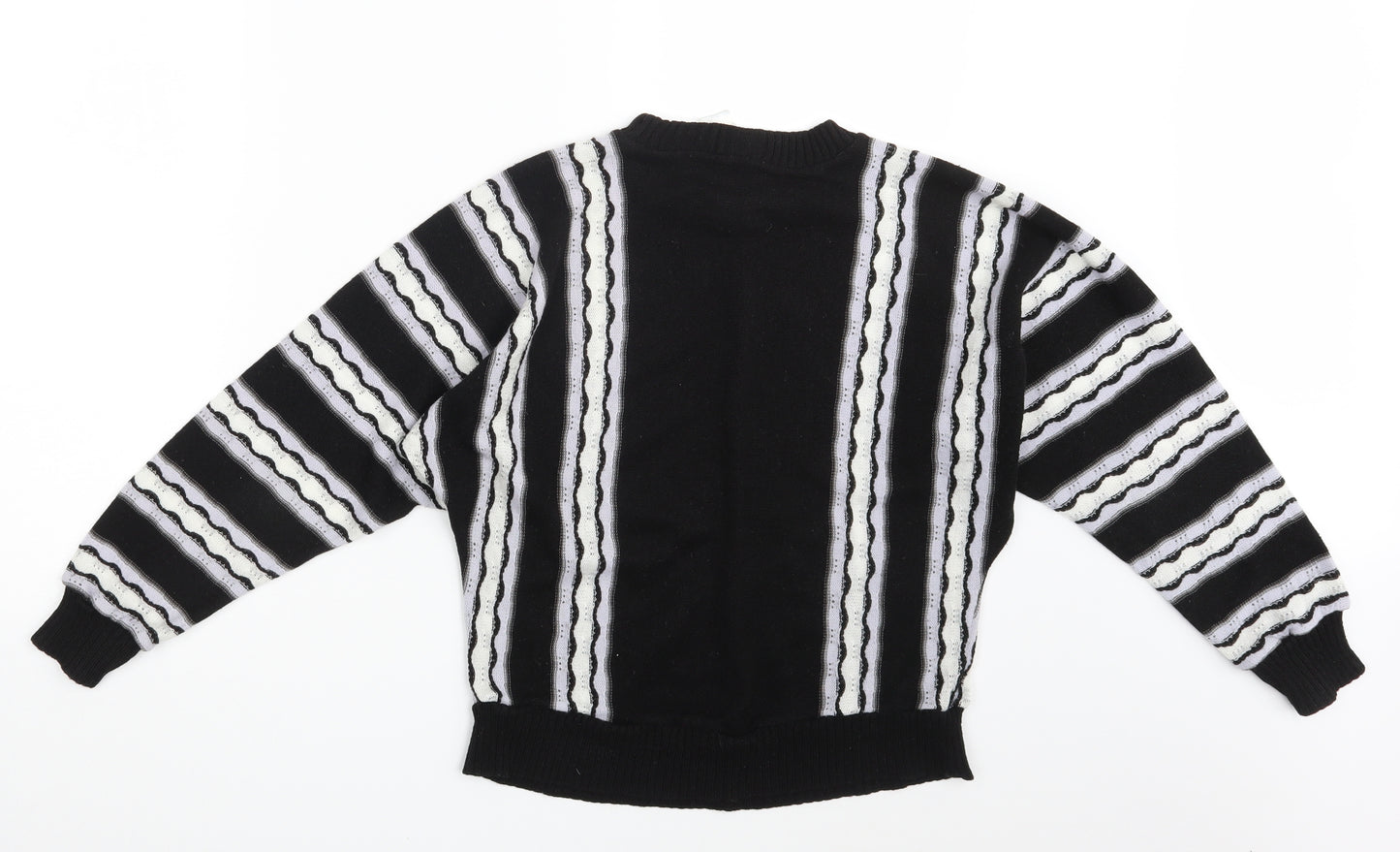 Preworn Womens Black Striped  Pullover Jumper Size 10