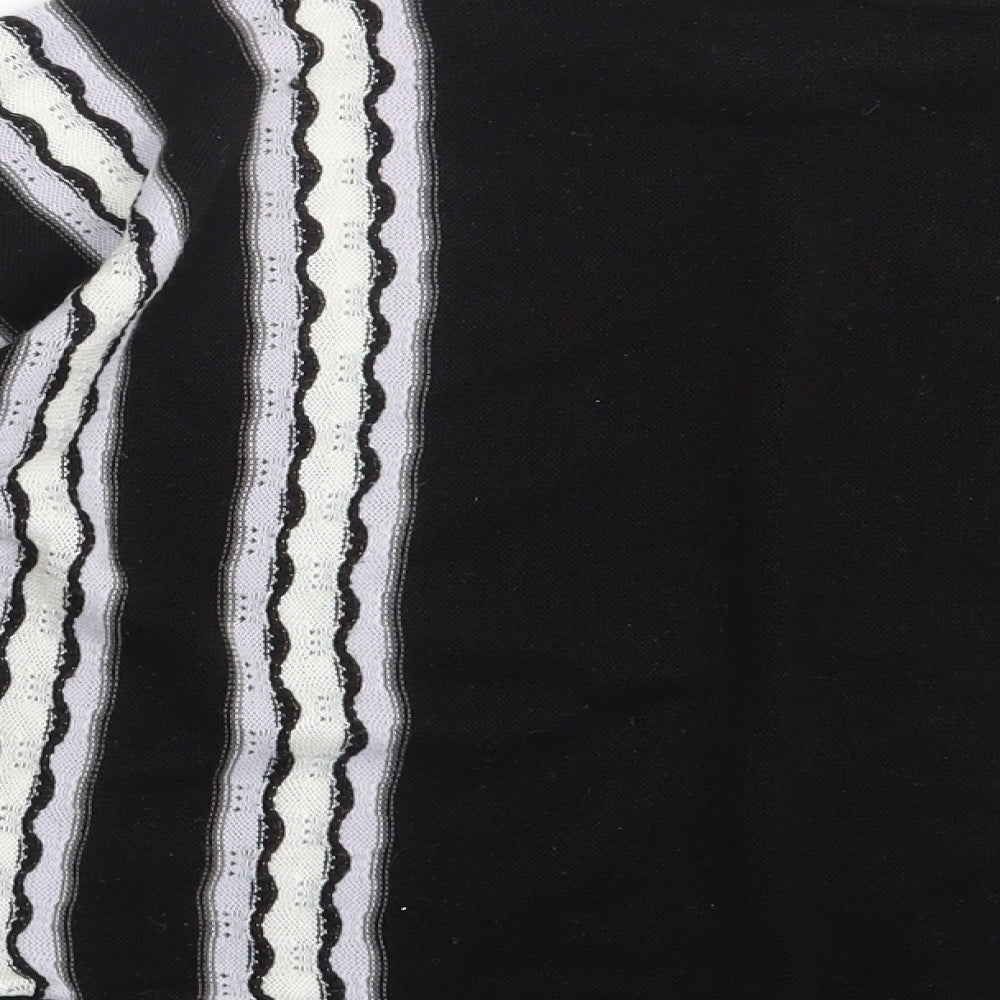 Preworn Womens Black Striped  Pullover Jumper Size 10