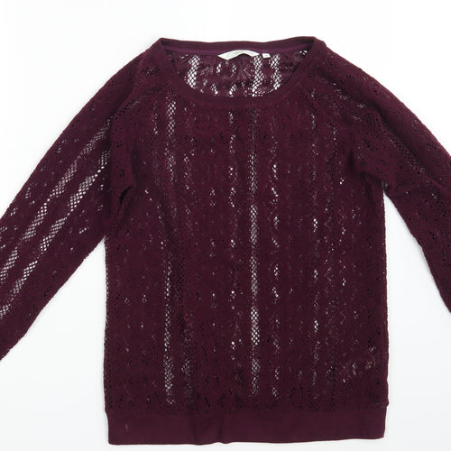 New Look Womens Purple Floral  Pullover Jumper Size 8