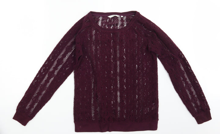 New Look Womens Purple Floral  Pullover Jumper Size 8