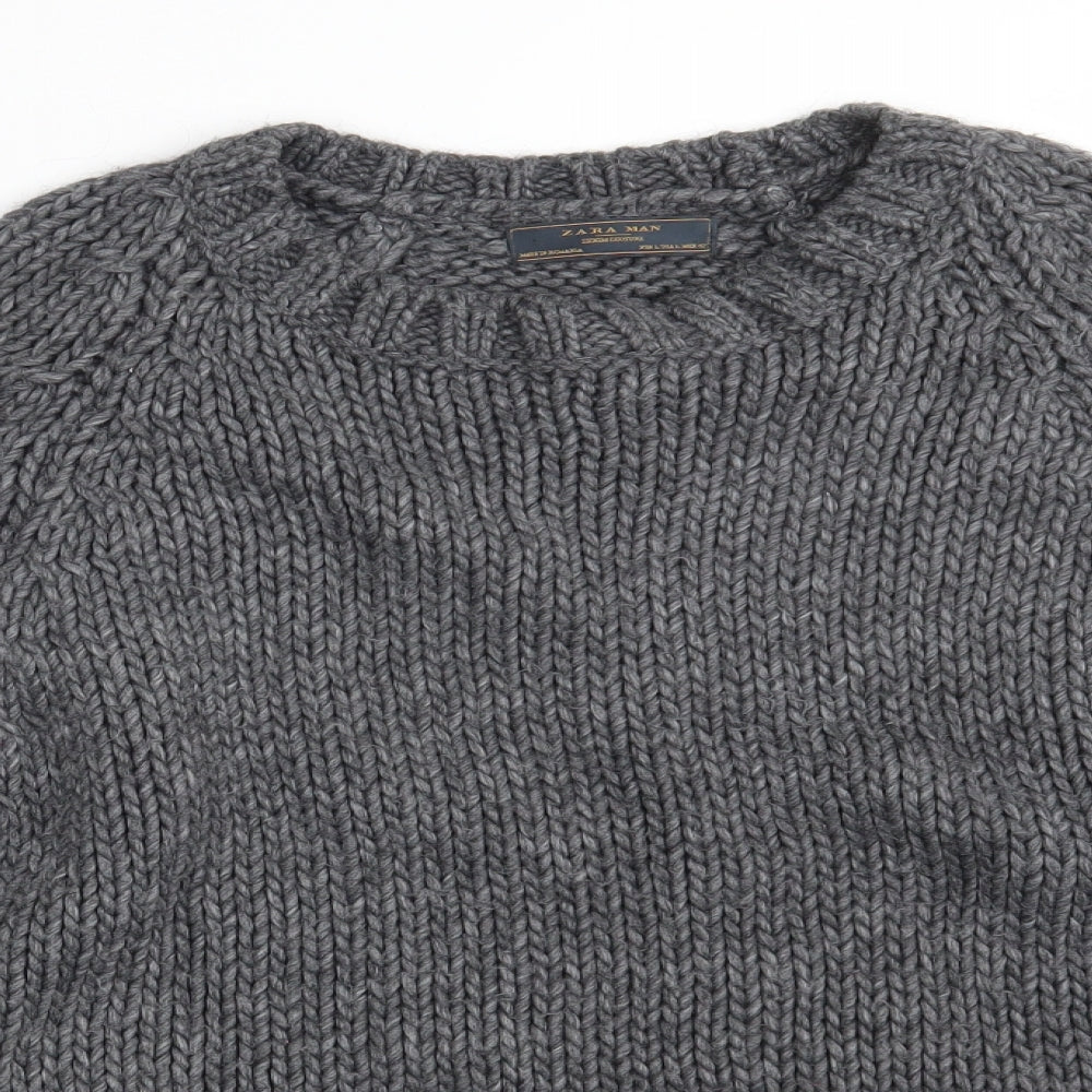 Zara Mens Grey   Pullover Jumper Size L