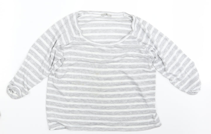 TU Womens Grey Striped Pullover Sweatshirt Size 14