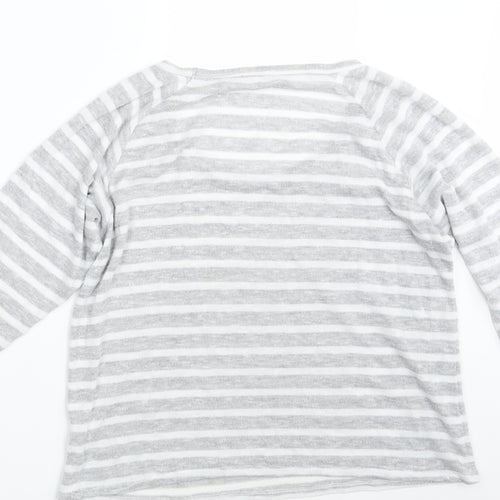 TU Womens Grey Striped  Pullover Sweatshirt Size 14