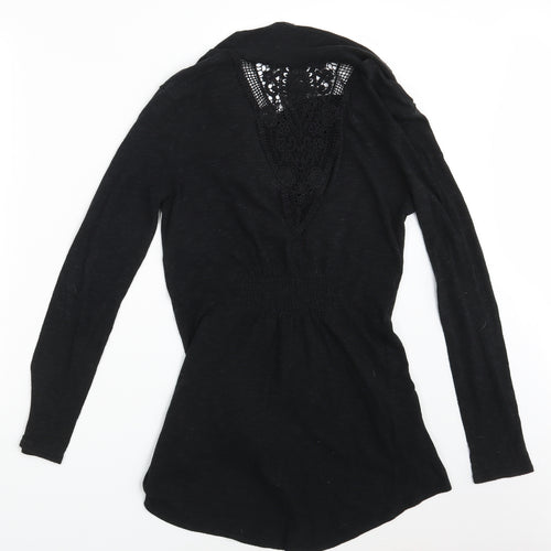 Eyeshadow Womens Black Floral  Cardigan Jumper Size M