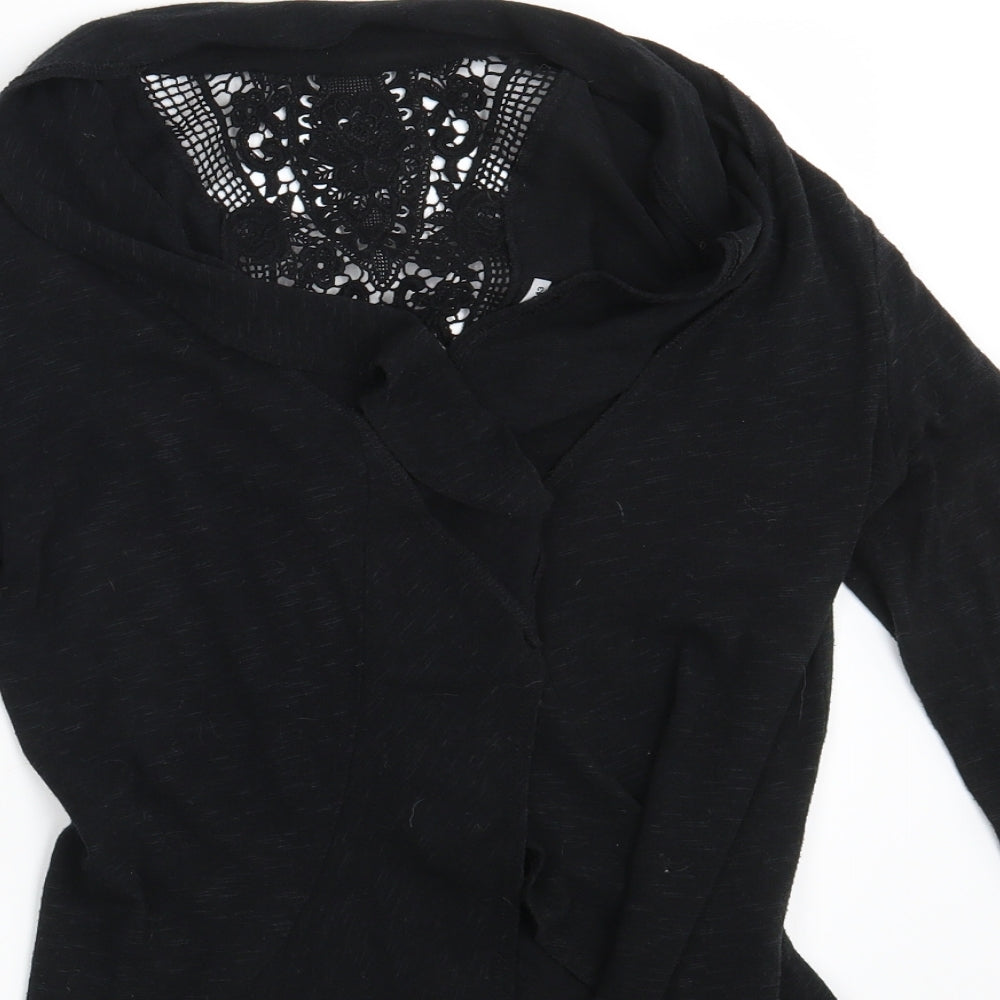 Eyeshadow Womens Black Floral  Cardigan Jumper Size M
