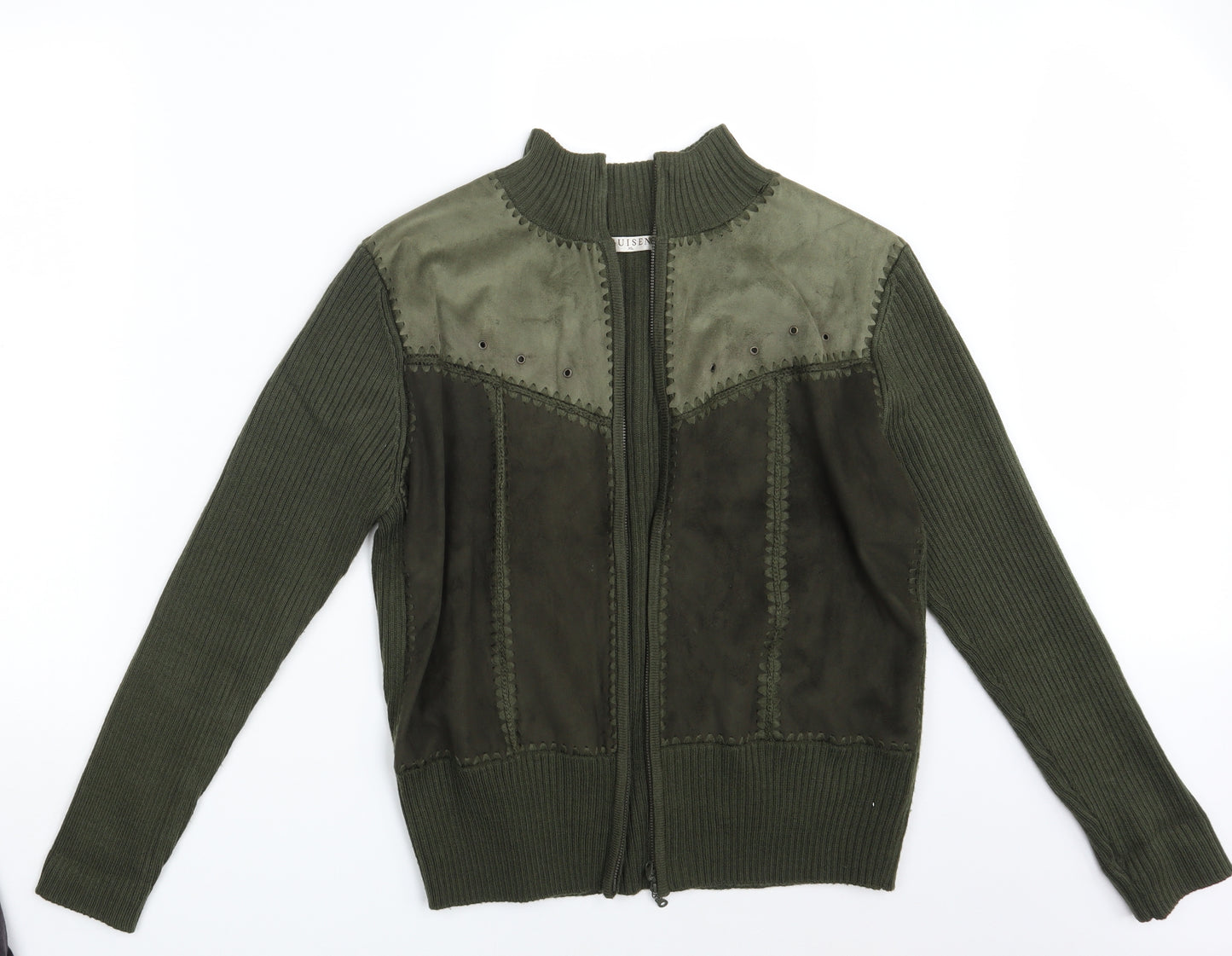 GUISEN Mens Green   Full Zip Jumper Size XL